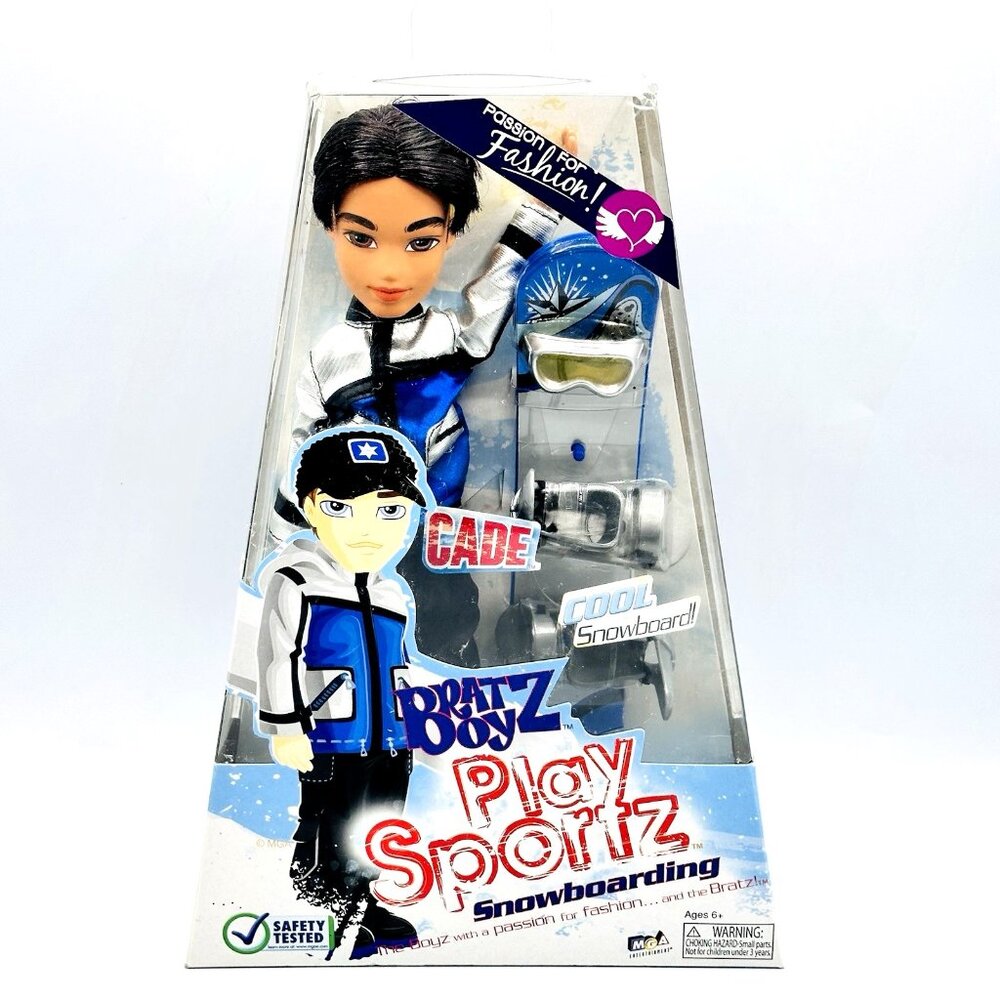 2008 MGA Entertainment Bratz Boyz Play Sportz Snowboarding - Cade - New & Sealed